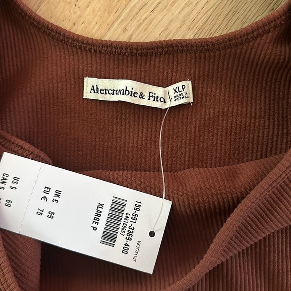 NWT Abercrombie & Fitch Sleeveless Brown Bodycon Ribbed Dress XL - Picture 4 of 4